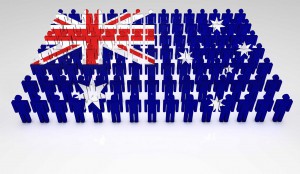 australia flag population demographic country oz aus