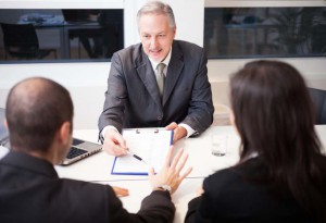 Businessman showing a document