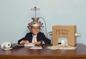 Young Businessman Makes Money With Homemade Money Machine