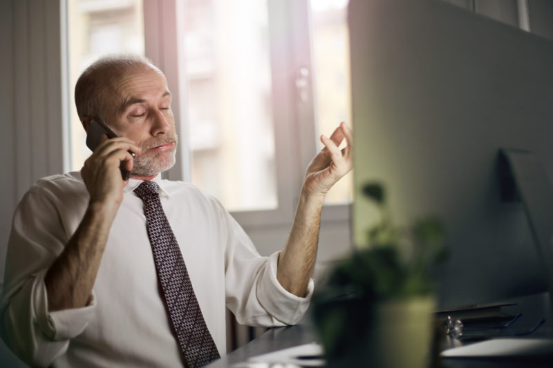 Disappointed Manager Talking On The Phone