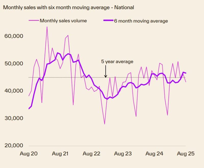 Monthly Sales With 6 Month Moving Average National